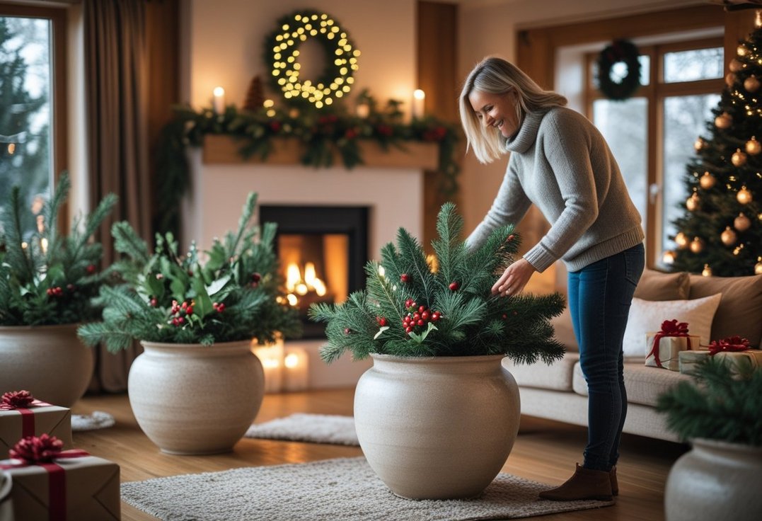Sådan skaber du julestemning med store dekorative krukker til stuen
